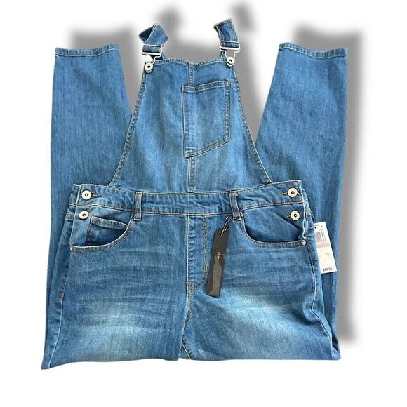 Dollhouse Overalls Juniors Sz 15 Blue Distressed Denim Country Girl Farmer NWT - Picture 3 of 16